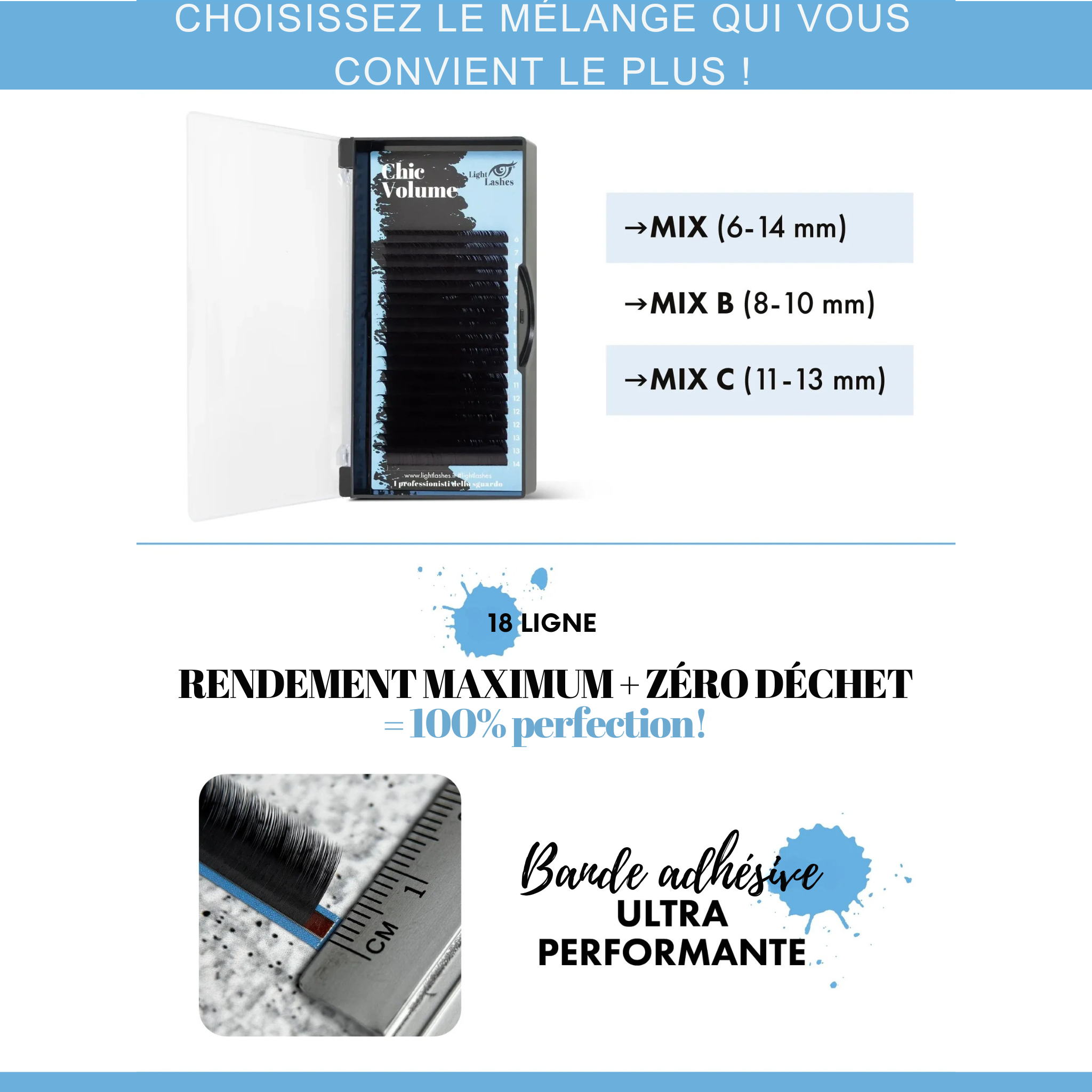 CHIC VOLUME L+ -curl - Black Collection 18 bandes