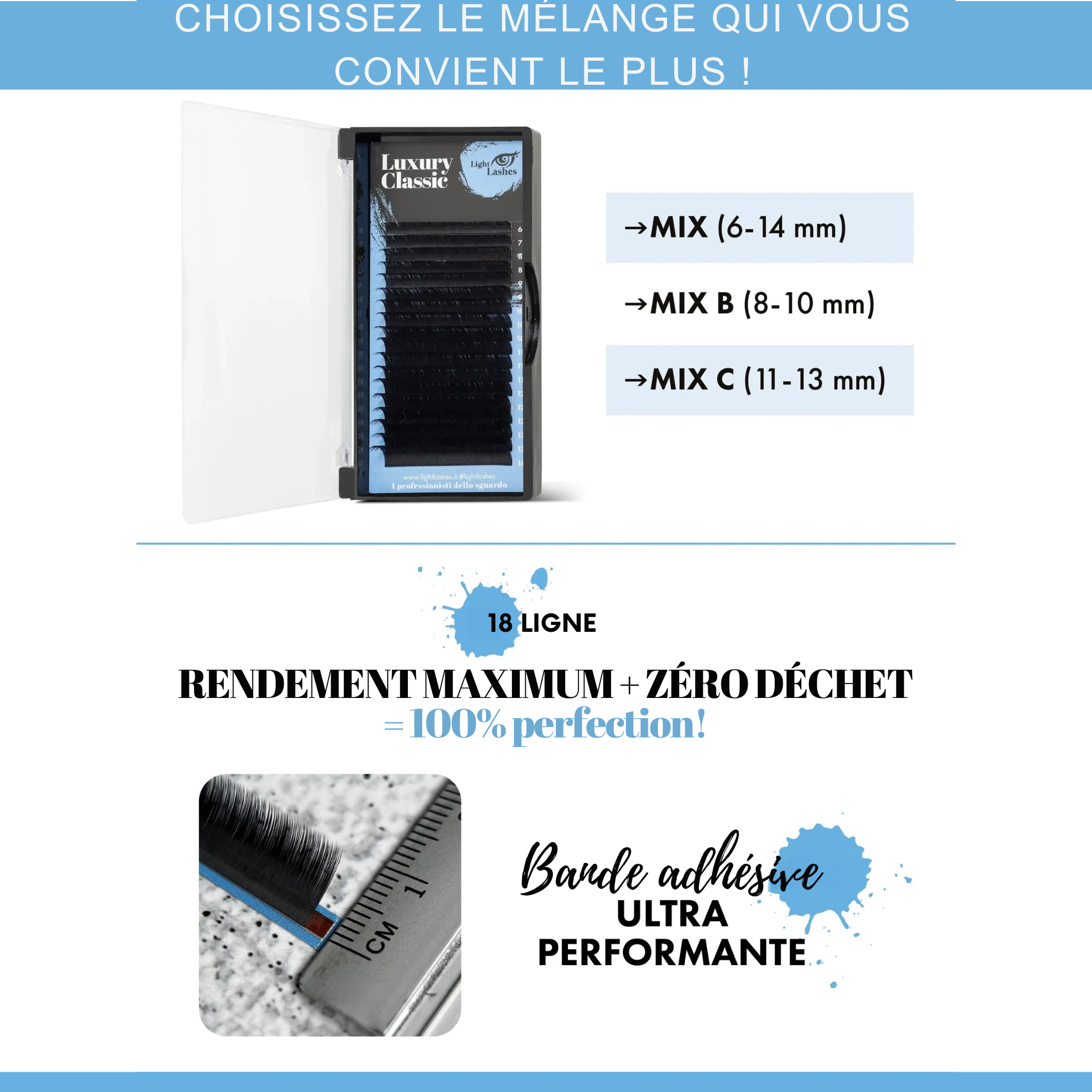 LUXURY CLASSIC CC-curl Black Collection 18 bandes