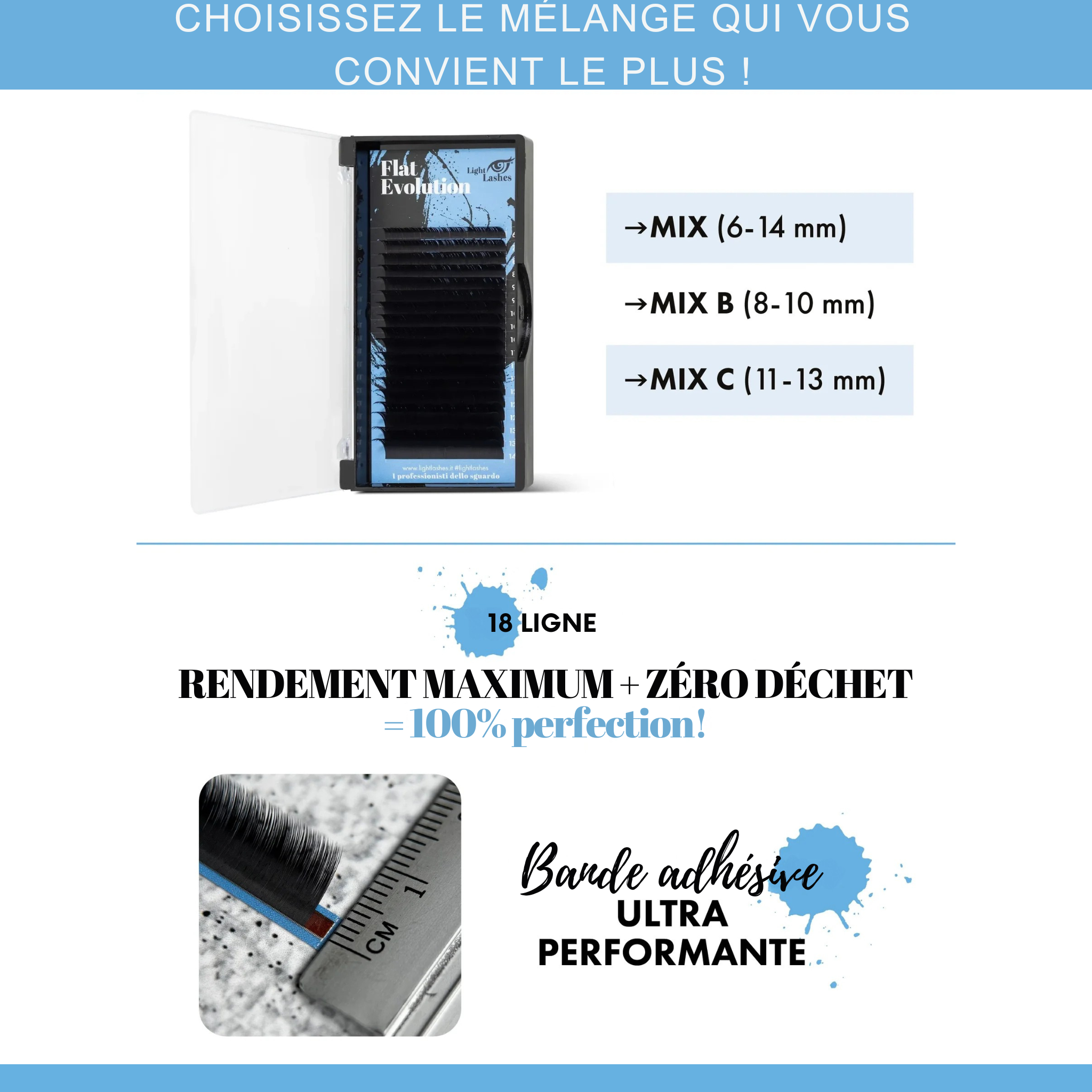 FLAT EVOLUTION C-curl Black Collection 18 bandes