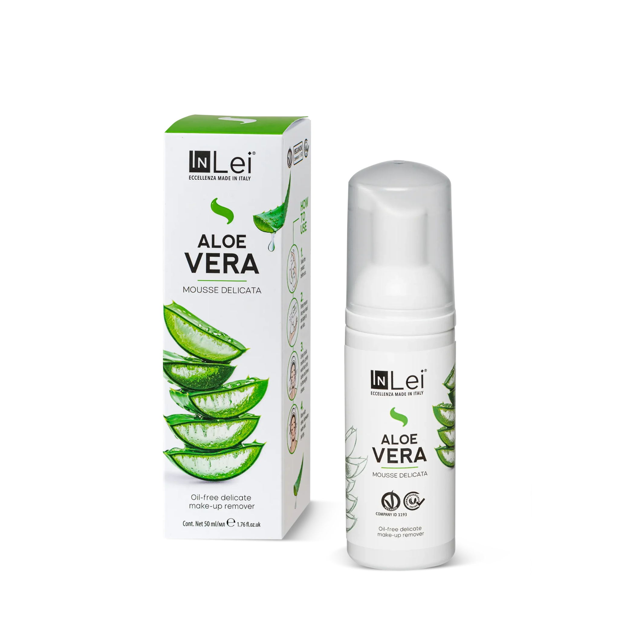 Mousse démaquillante douce pour cils et visage 50 ml - MOUSSE ALOE VERA NEW