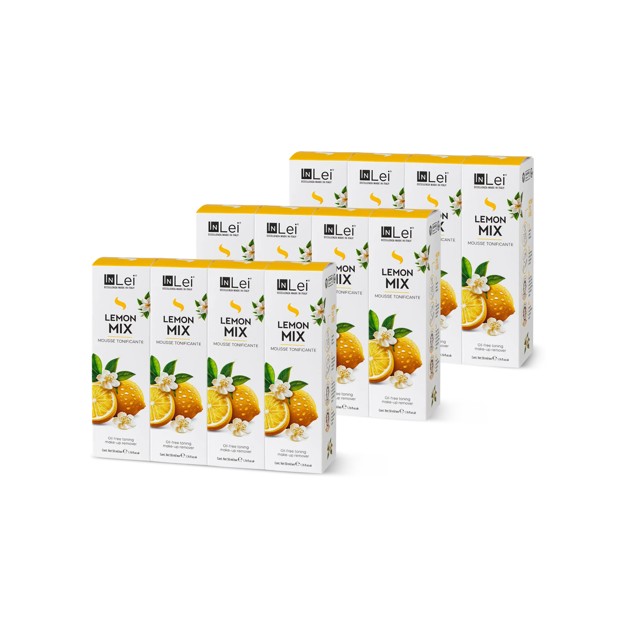 Mousse démaquillante douce pour cils et visage Pack 12 mousses - MOUSSE LEMON MIX 50 ml