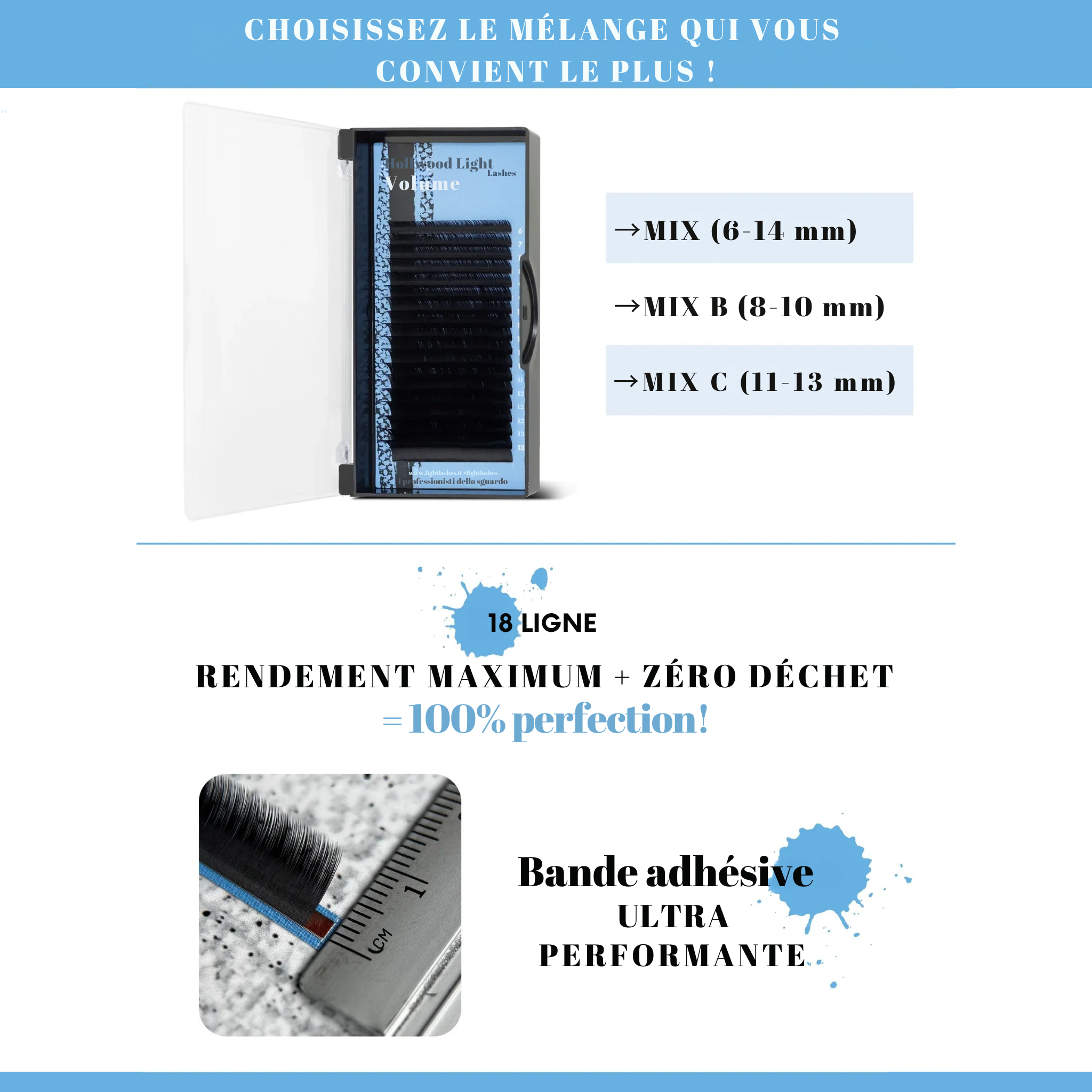 HOLLYWOOD VOLUME L+-curl - Black Collection 18 bandes