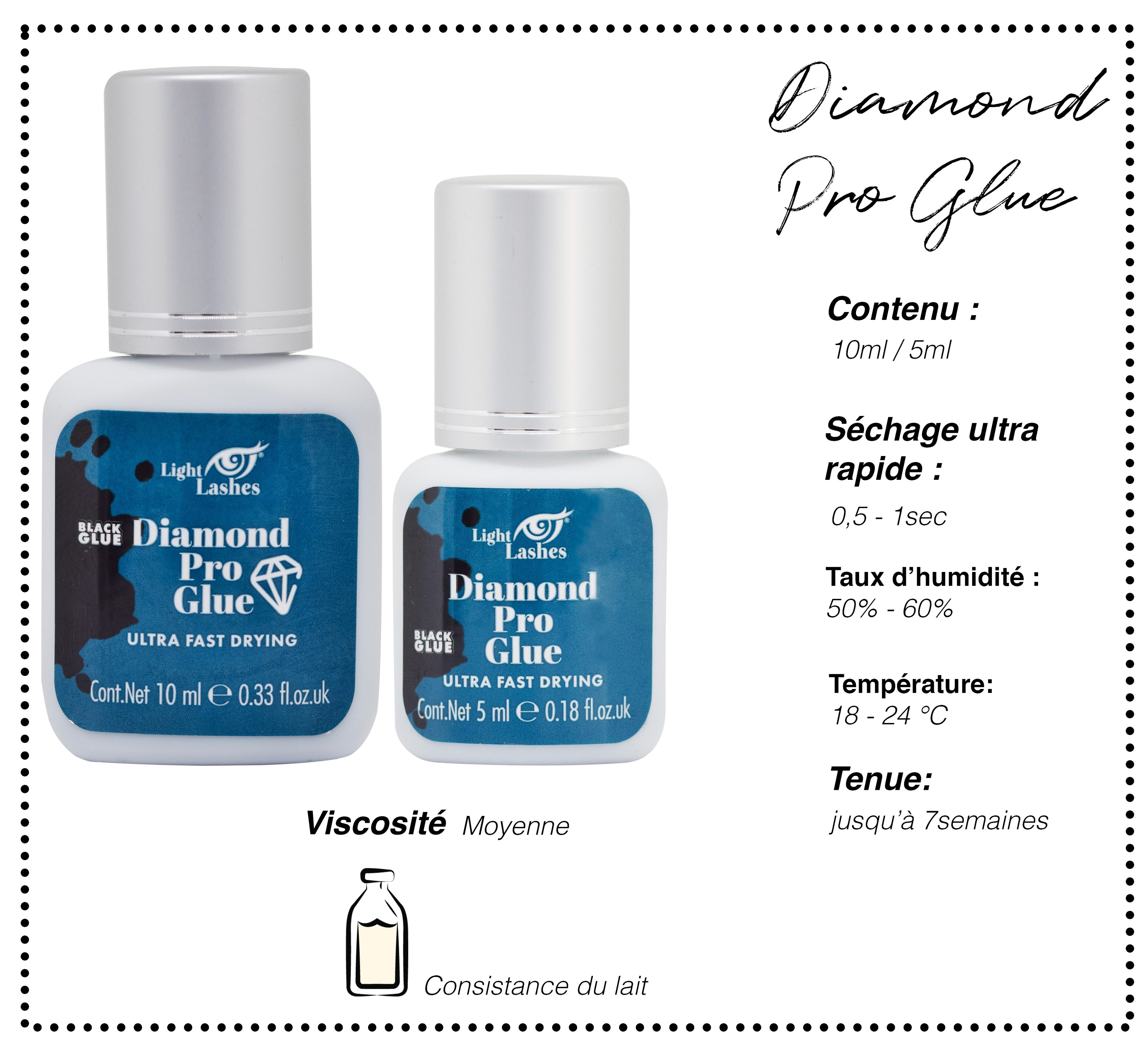 Colle pour extensions de cils 5 ml / 10 ml - DIAMOND PRO