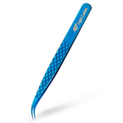 Pince professionnelle pour extensions de cils - POINTE COURBÉE BLEU