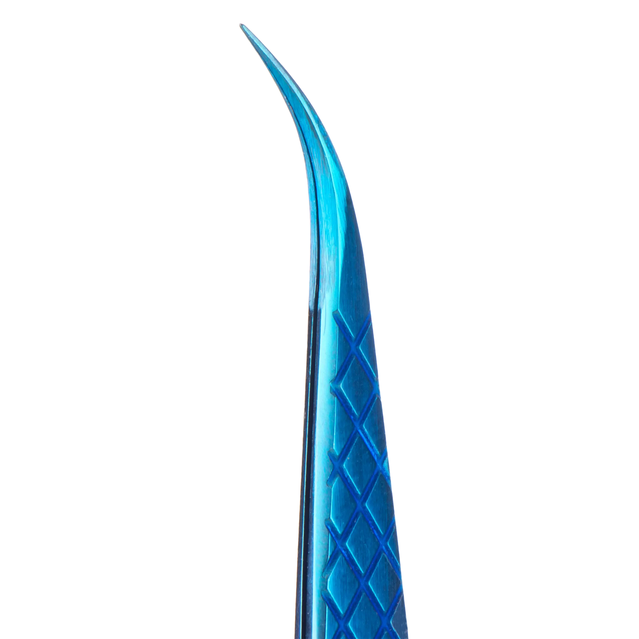 Pince professionnelle pour extensions de cils - POINTE COURBÉE BLEU