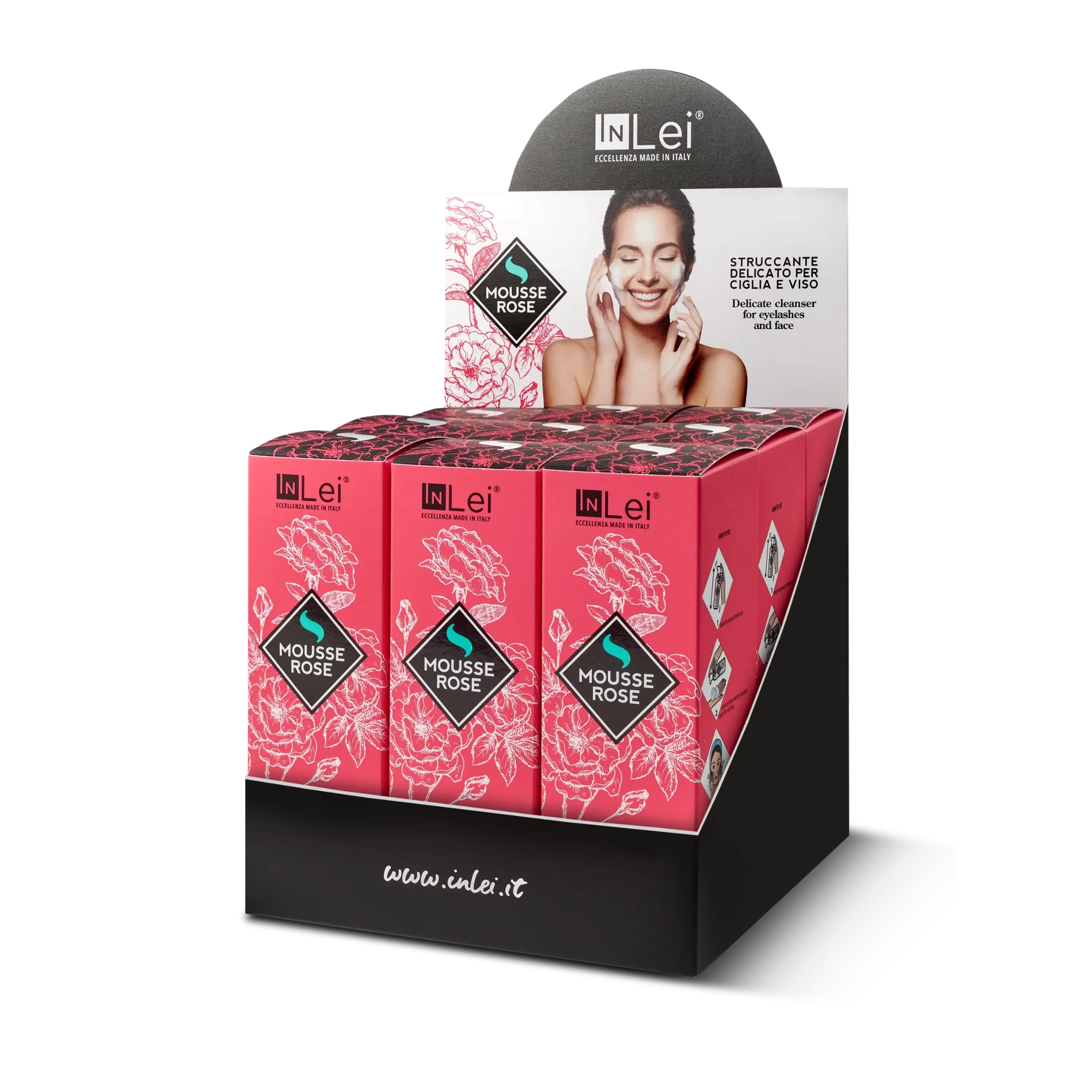Mousse démaquillante douce pour cils et visage Pack 9 mousses - MOUSSE ROSE