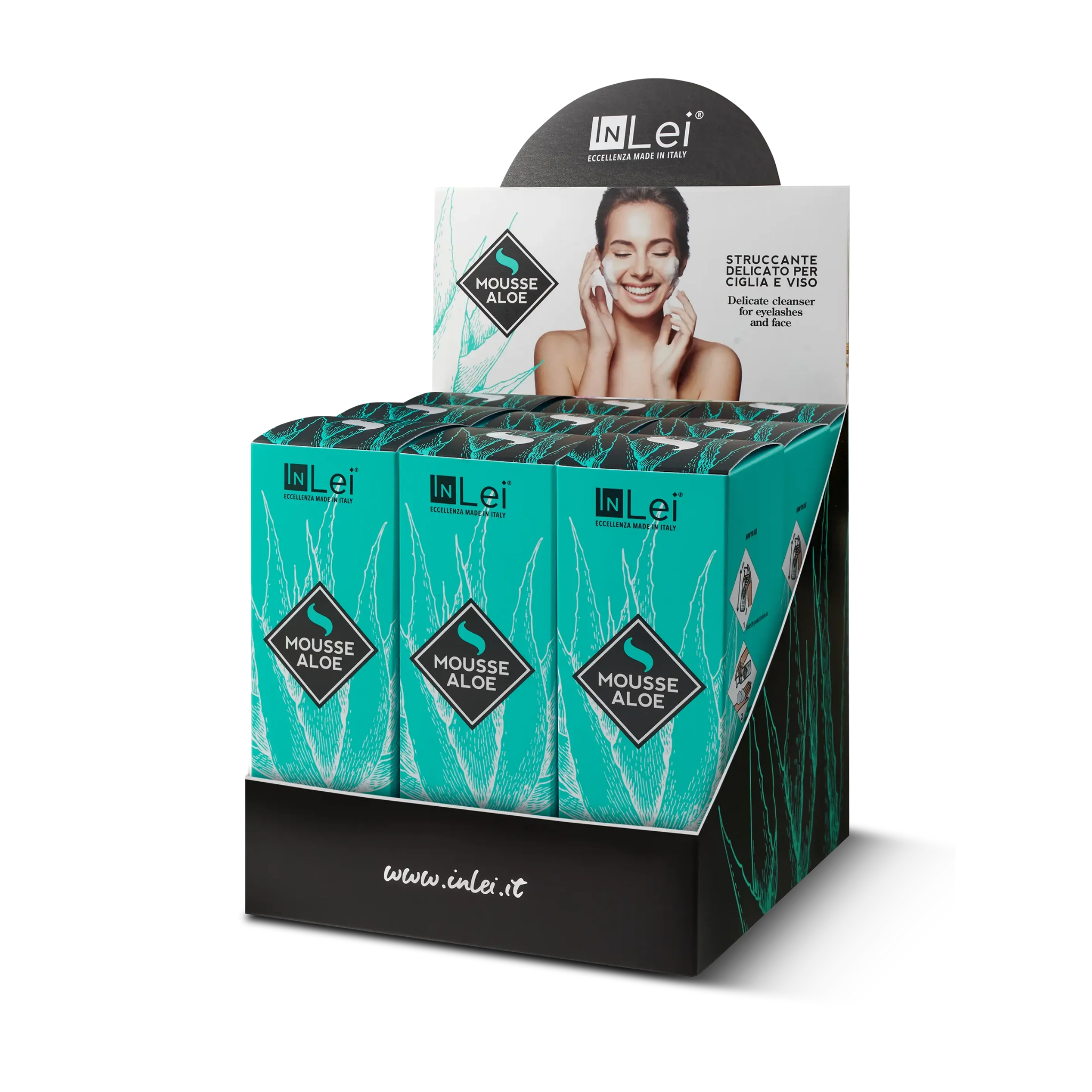Mousse démaquillante douce pour cils et visage Pack 9 mousses - MOUSSE ALOE