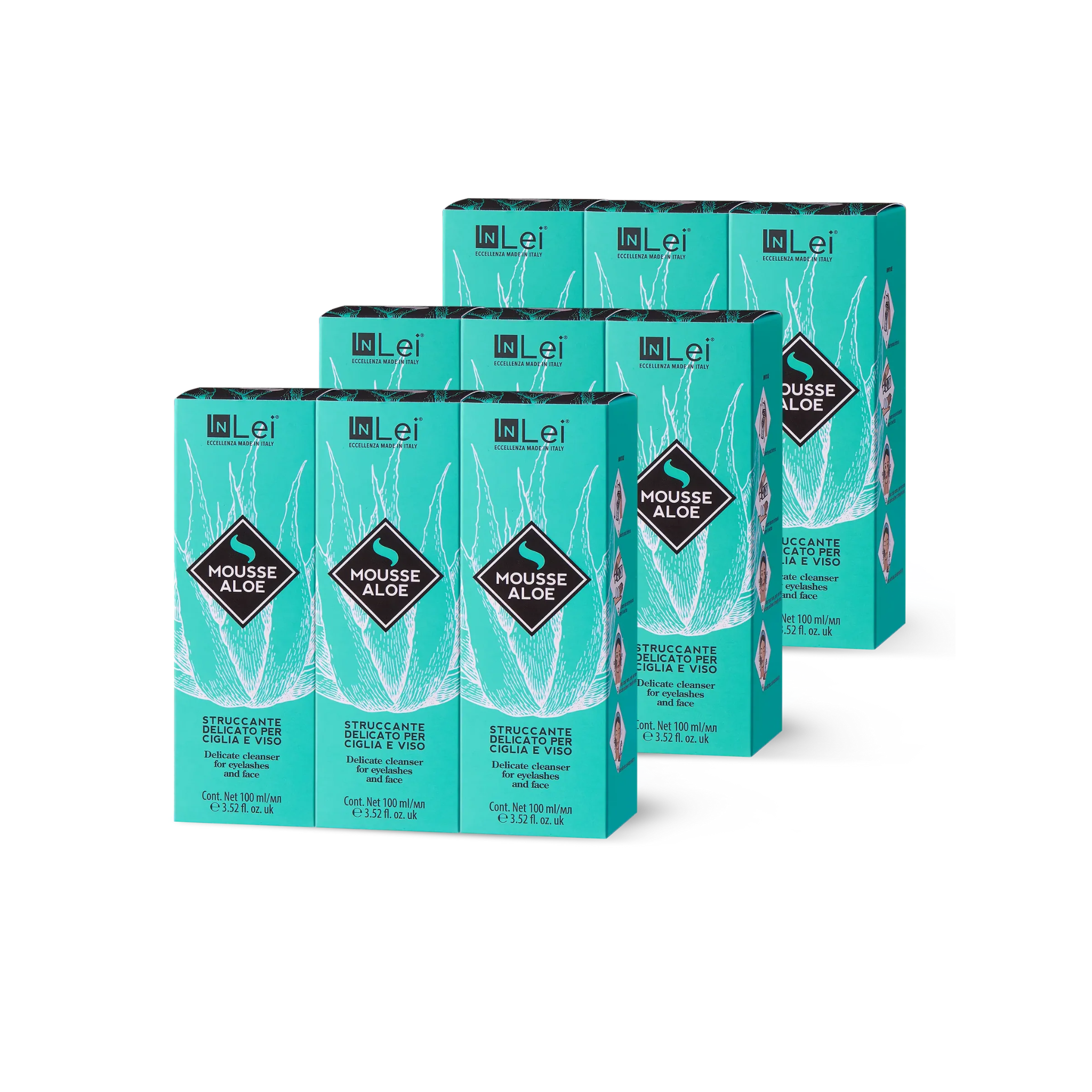Mousse démaquillante douce pour cils et visage Pack 9 mousses - MOUSSE ALOE