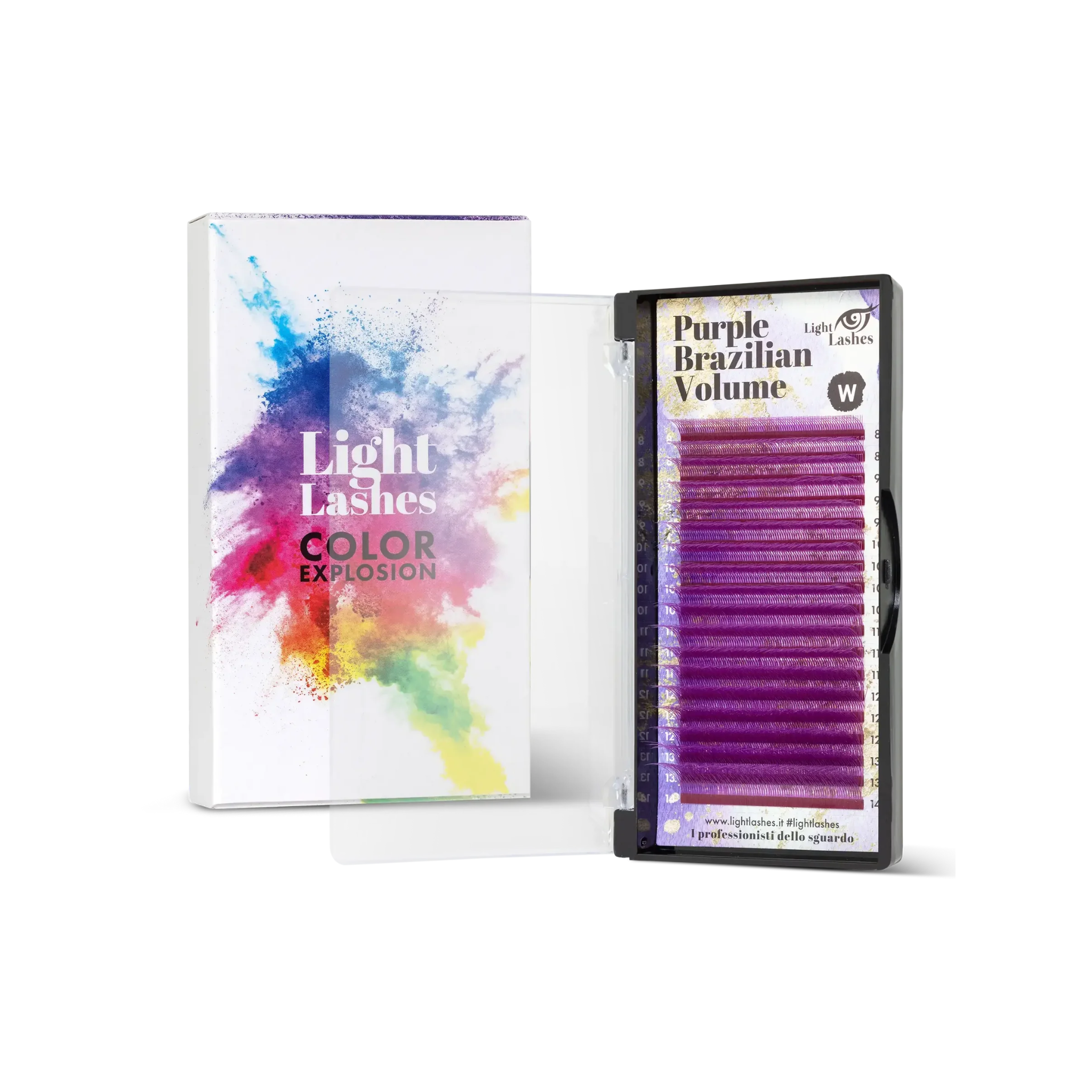 Cils de couleur W CC-curl Color Explosion 18 bandes - PURPLE BRAZILIAN VOLUME