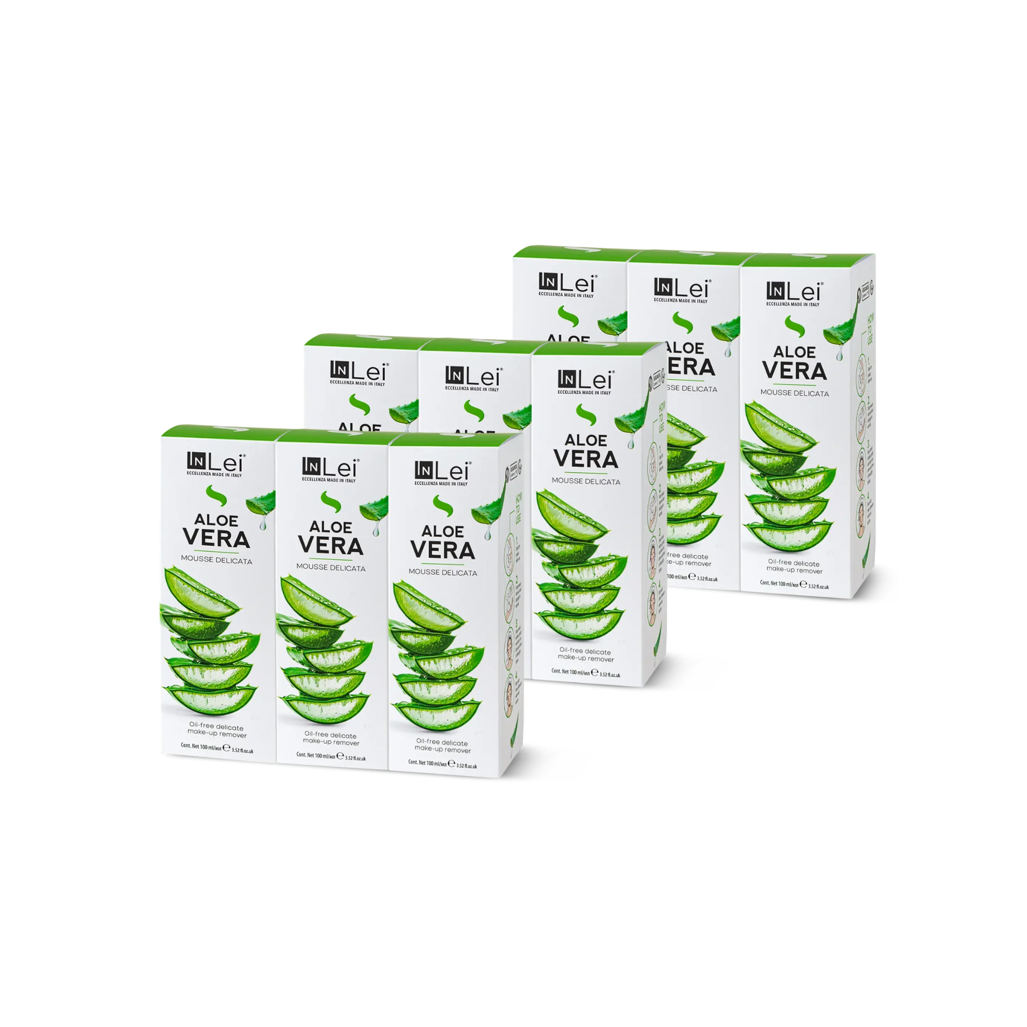 Mousse démaquillante douce pour cils et visage Pack 9 mousses - MOUSSE ALOE VERA NEW 100 ml