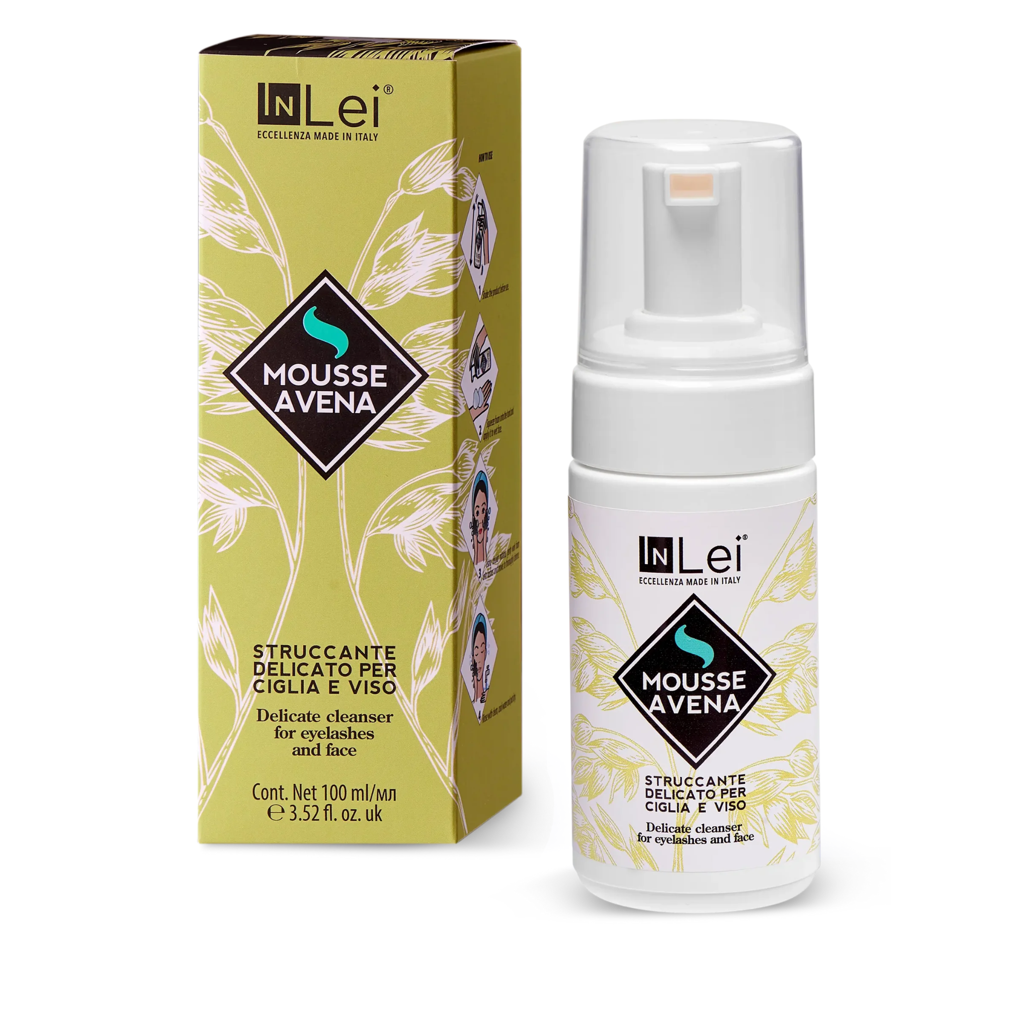 Mousse démaquillante douce pour cils et visage 100 ml - MOUSSE AVENA