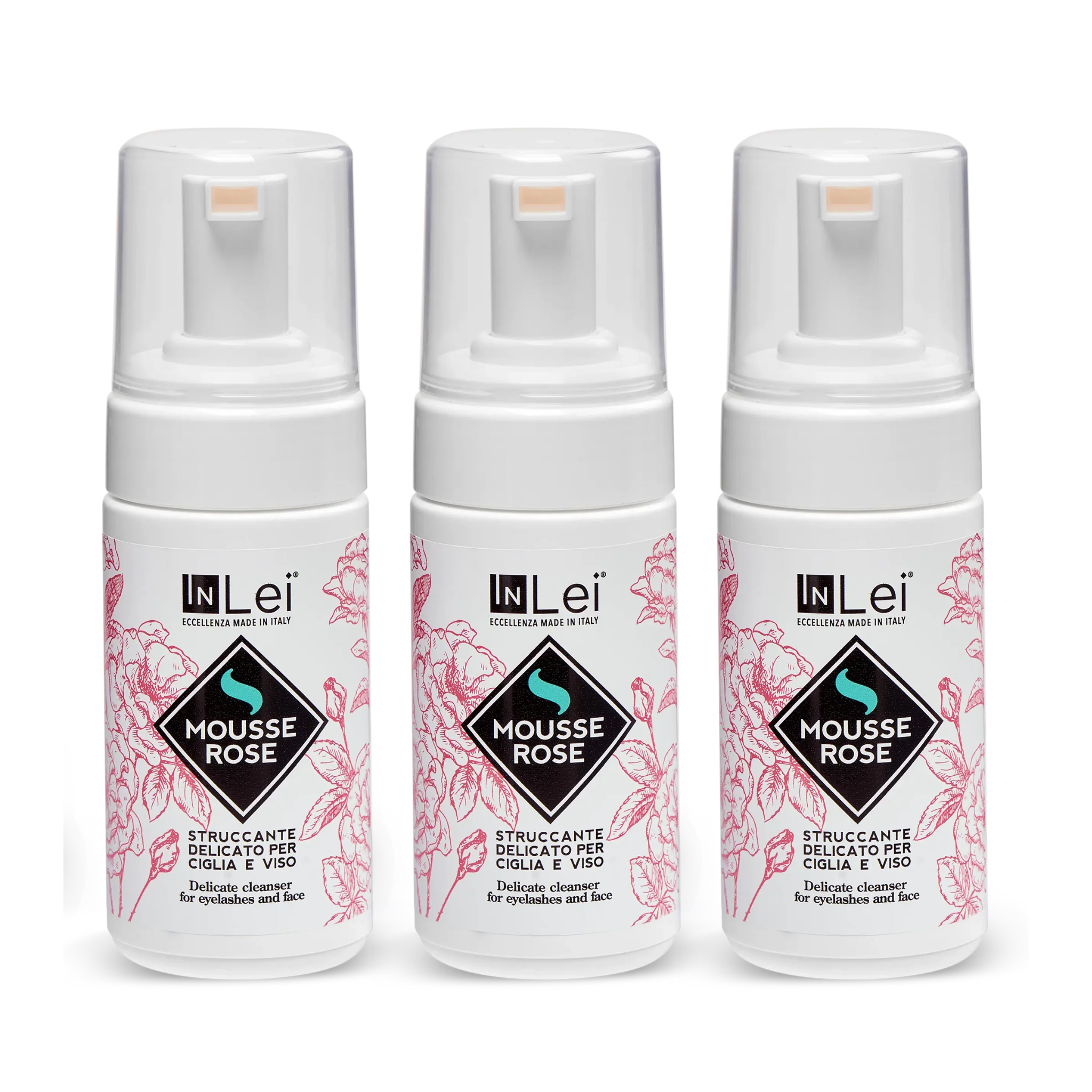 Mousse démaquillante douce pour cils et visage 100 ml - MOUSSE ROSE
