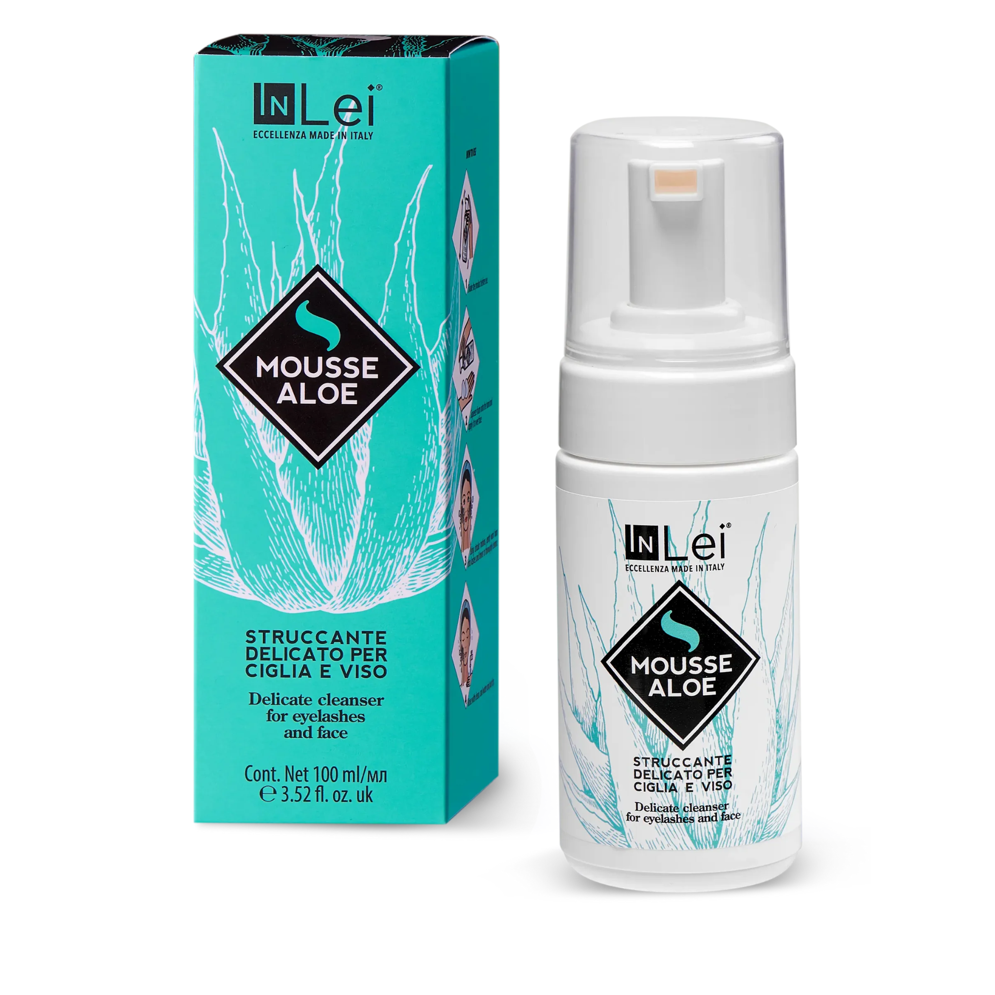 Mousse démaquillante douce pour cils et visage 100 ml - MOUSSE ALOE
