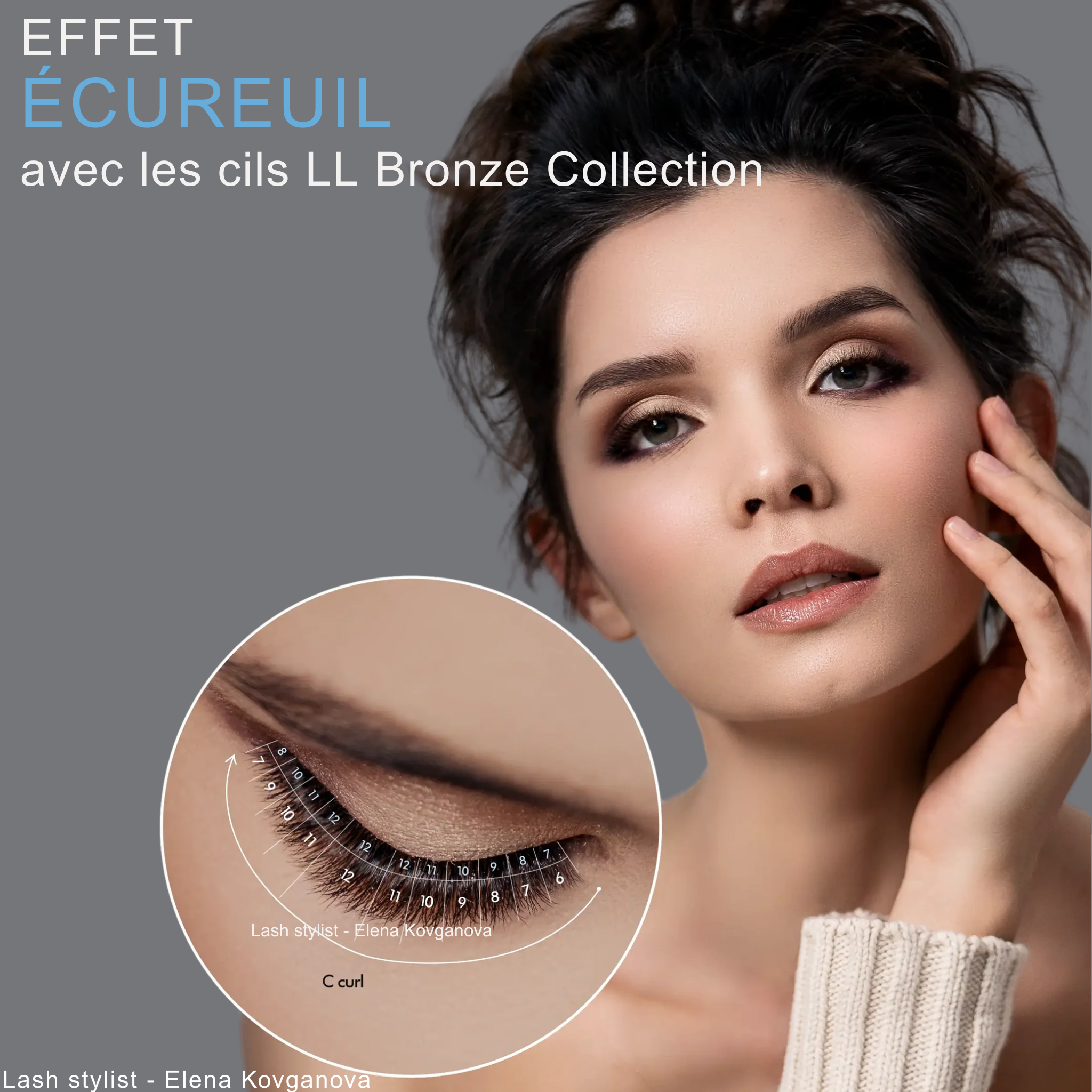 Cils de couleur C-curl Color Explosion 18 bandes - BRONZE COLLECTION
