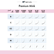 Cils vison C-curl 18 bandes - PREMIUM MINK