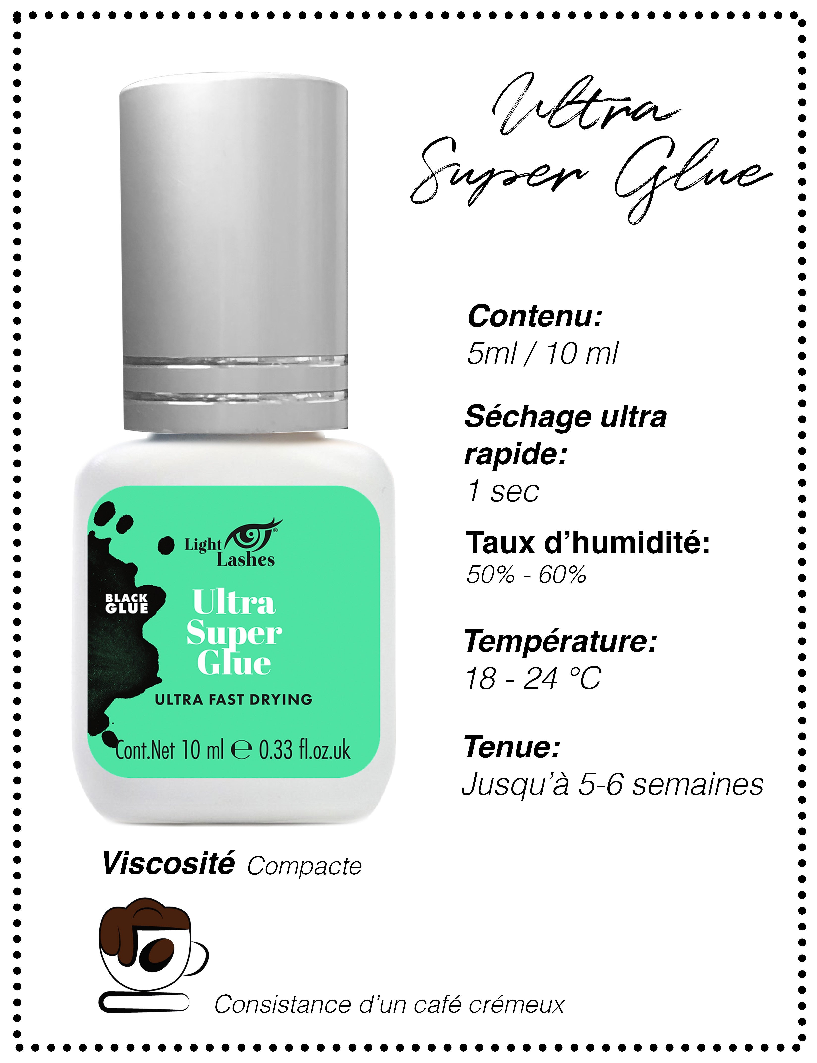 Colle pour extensions de cils 5 ml / 10 ml - ULTRA SUPER