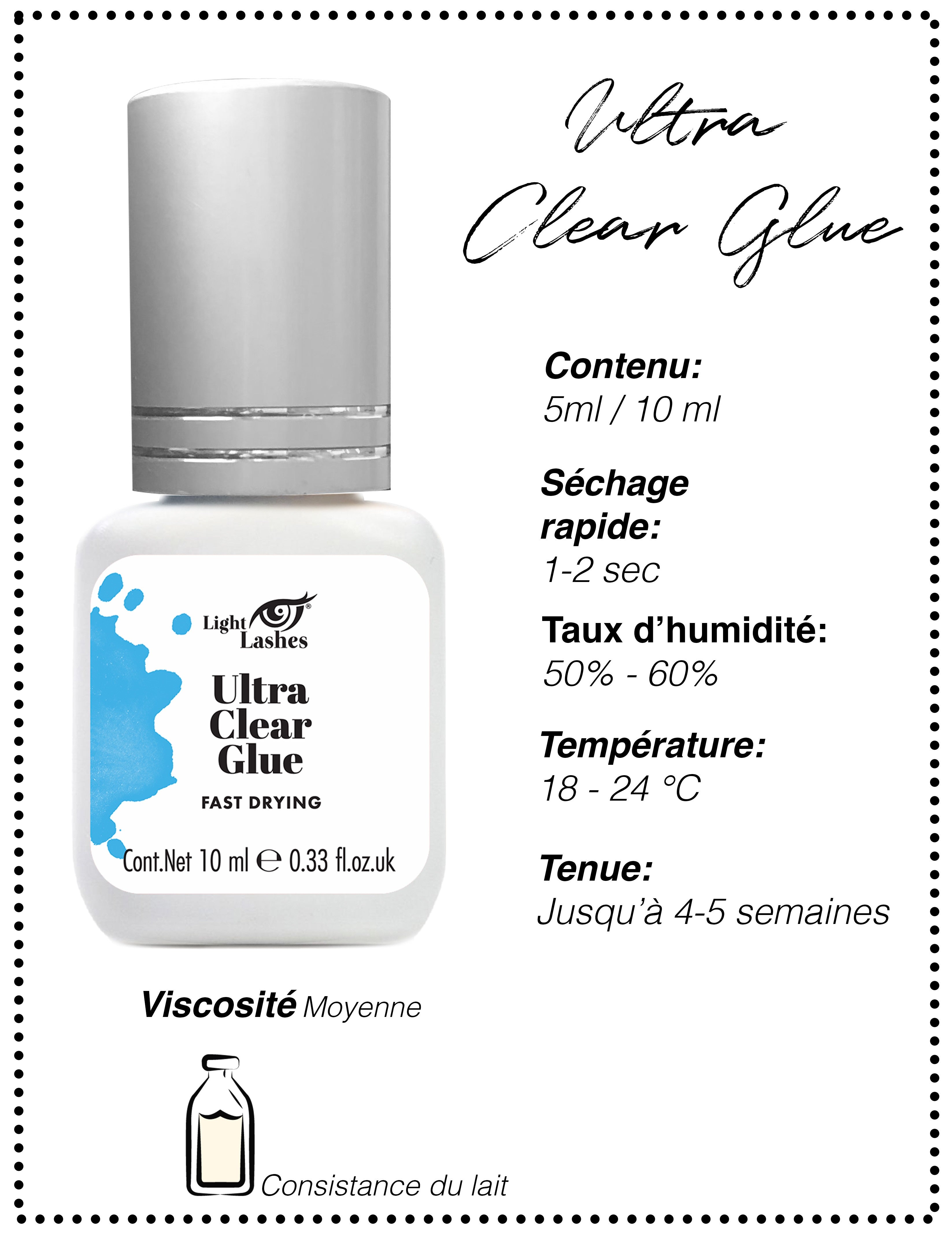 Colle pour extensions de cils 5 ml / 10 ml - ULTRA CLEAR