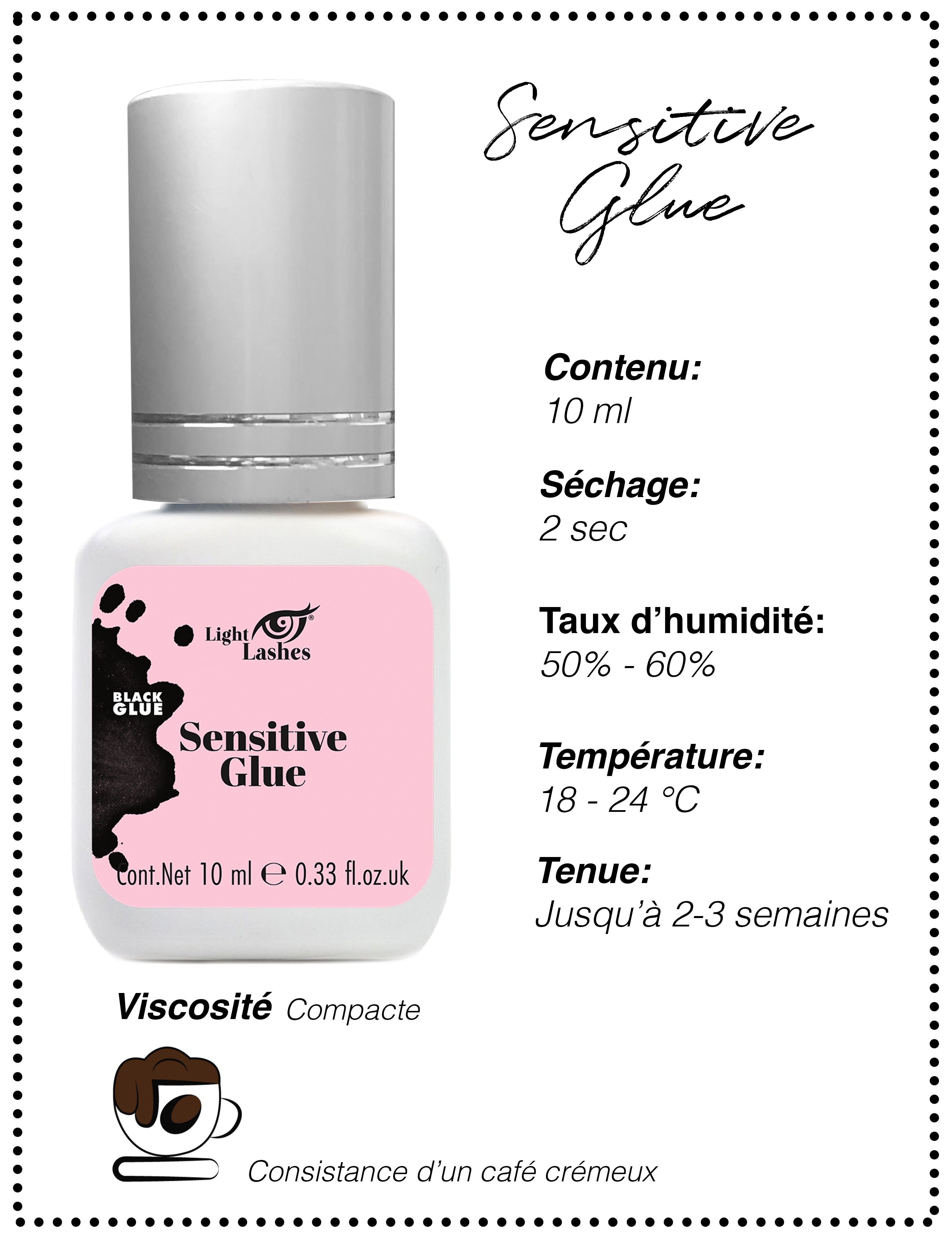 Colle pour extensions de cils 10 ml - SENSITIVE