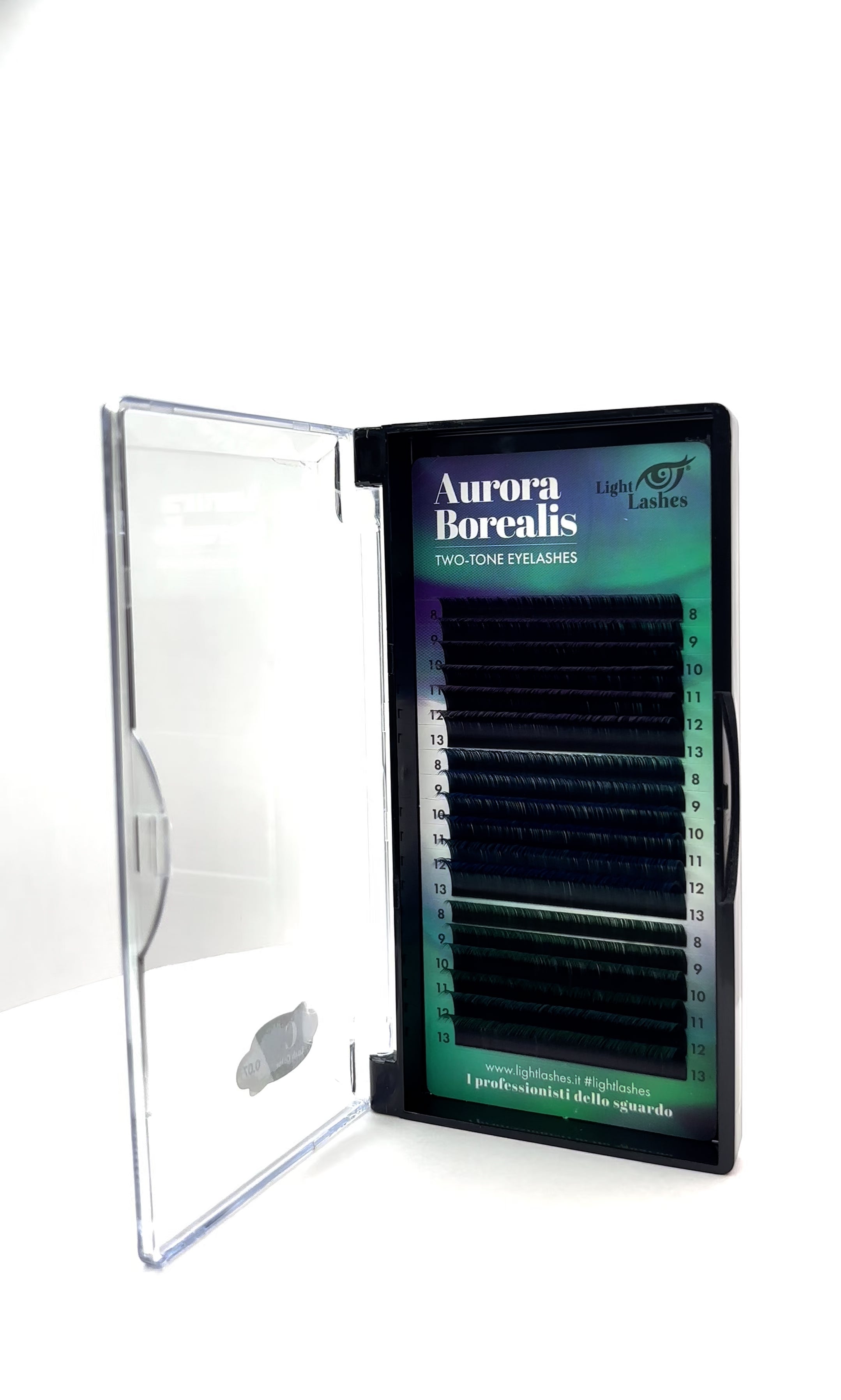 Cils de couleur C-curl Color Explosion 18 bandes - AURORA BOREALIS 2 TONES